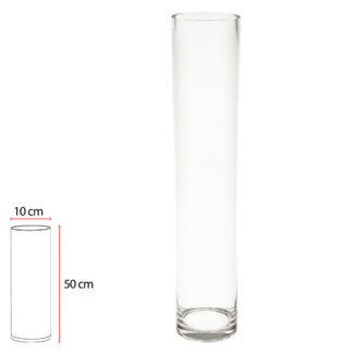 Vaso de Vidro Cilindro Transparente 50cm
