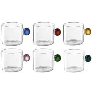 Jogo 6 xícaras Palla com Alça Colorida