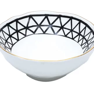 Bowl de Porcelana Luxury Oslo Al com Borda Dourada