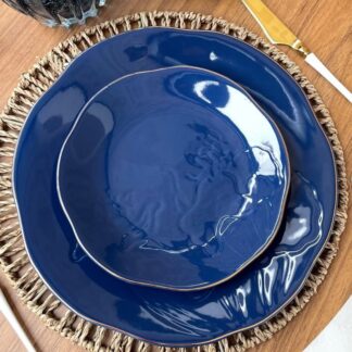 Prato em Cerâmica Shine Blue Loux