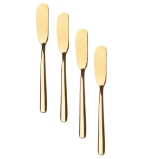 Conjunto 4 Espátulas em Inox Dourada