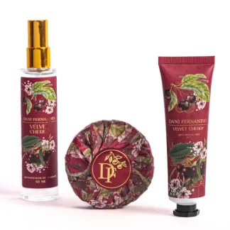 Kit Presenteável Spray + Creme Para As Mãos + Sabonete em Barra Velvet Cherry