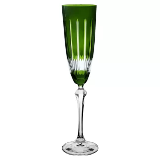 Taça para Champagne Elisabeth Lapidada Verde