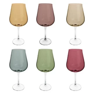 Jogo 6 Taças Coloridas para Vinho Ardea Bohemia 540ml