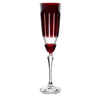 Taça para Champagne Elisabeth Lapidada Vermelha